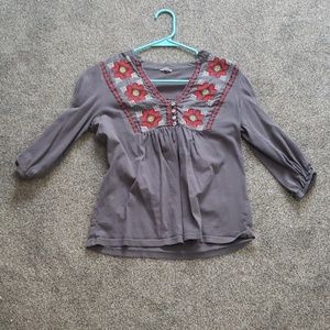 Grey mid sleeve blouse